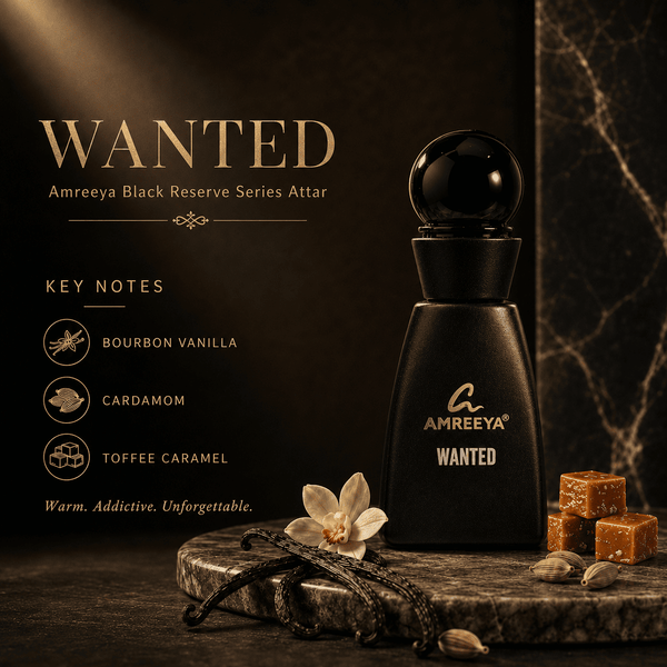 WANTED Amreeya Black Reserve Series Attar 12ml – Premium Dubai Inspired Luxury Attar | Best Attar in India