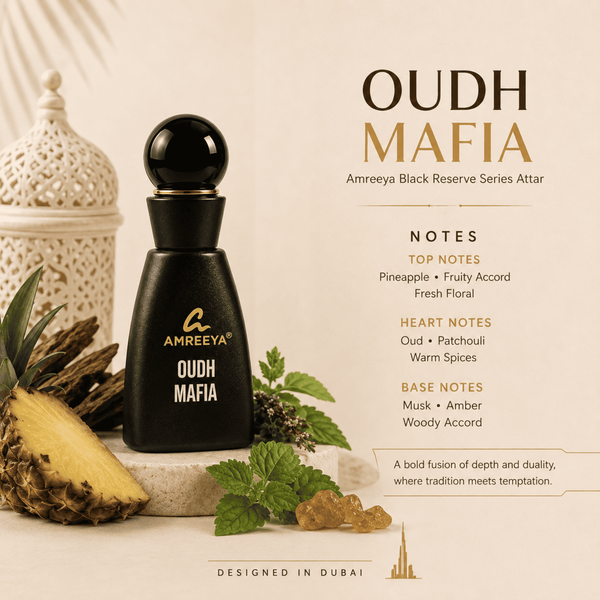 OUDH MAFIA Amreeya Black Reserve Series Attar 12ml – Premium Oud Attar | Best Attar in India | Long Lasting Luxury Attar