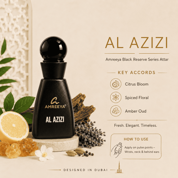 AL AZIZI Amreeya Black Reserve Series Attar 12ml – Premium Oud Attar | Best Attar in India | Luxury Arabic Attar