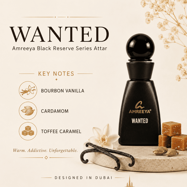 WANTED Amreeya Black Reserve Series Attar 12ml – Premium Dubai Inspired Luxury Attar | Best Attar in India
