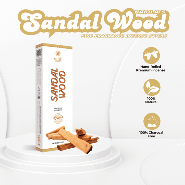 Nabila Sandalwood Luxe Fine Fragrance Incense Sticks - 90 Grm - Pack of 2