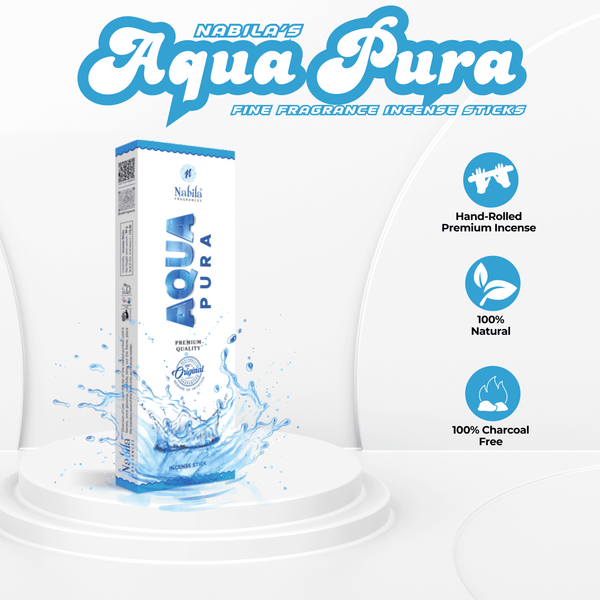 Nabila Aqua Pura Fine Fragrance Incense Sticks - 90 Grm - Pack of 2
