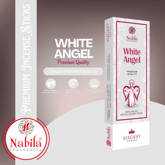 Nabila White Angel – Premium Hand Rolled Incense Sticks for Pure, Soft & Uplifting Aromatic Bliss -50G