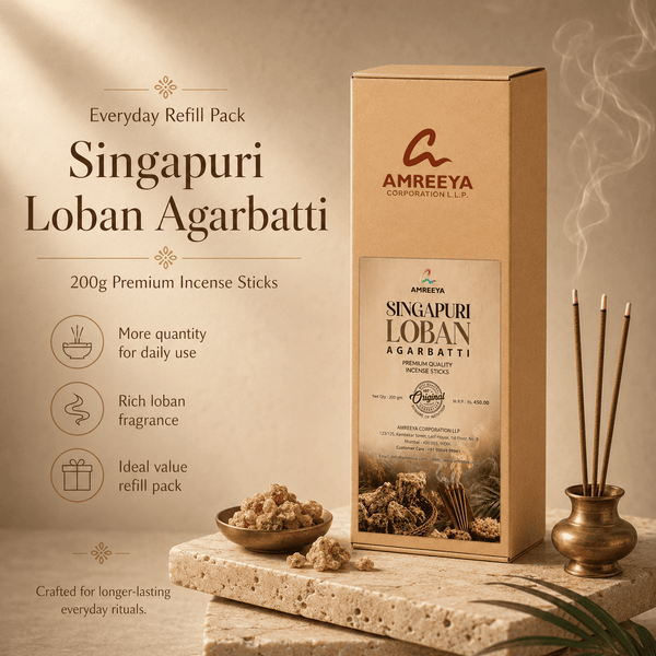 Singapuri Loban Agarbatti 200g Value Refill Pack – Premium Incense Sticks | Best Loban Agarbatti in India