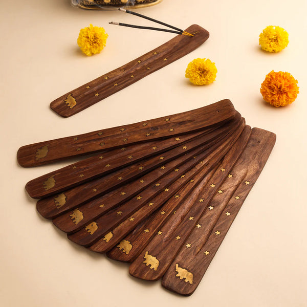 Wooden Incense Holder Sticks | Pooja Puja Item Stand Ash Catche | Incense Sticks Patti