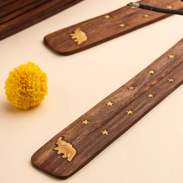 Wooden Incense Holder Sticks | Pooja Puja Item Stand Ash Catche | Incense Sticks Patti