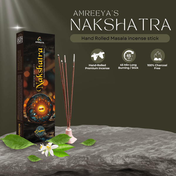 Amreeya Elan Gift Set Pack of 4 | Premium Bakhoor, Loban, Oudh, and Sandalwood Incense Sticks for Festive Rituals