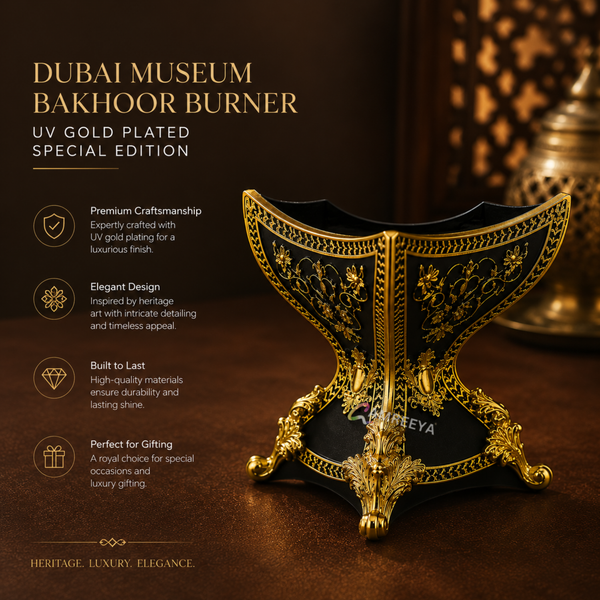 Imported Royal Premium Ceramic Black Bakhoor Burner – Luxury Arabic Incense Burner with Gold Detailing | Premium Arabian Oud Burner for Home Décoration