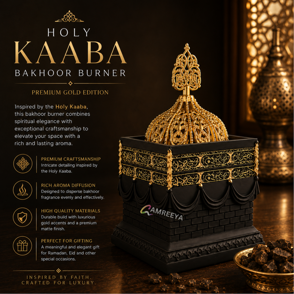 Imported Premium Ceramic Holy Kaaba Bakhoor Burner – Luxury Kaaba Inspired Arabic Incense Burner | Premium Oud & Bakhoor Burner for Home Décor