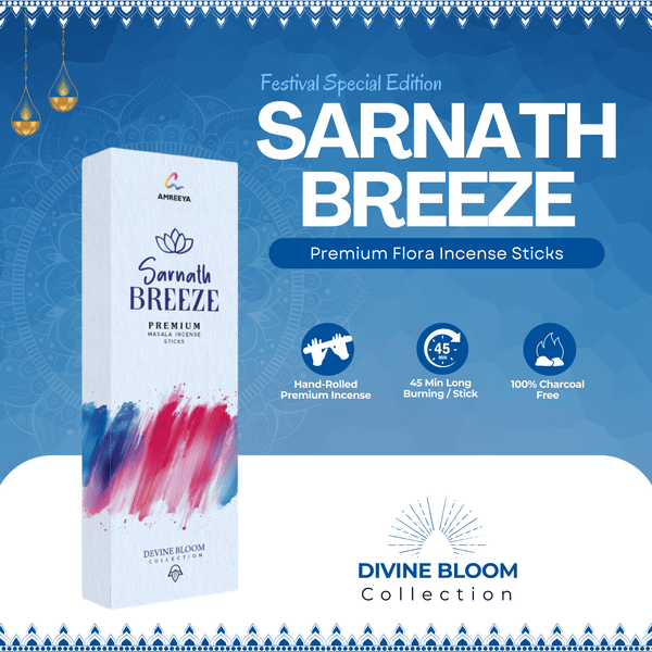 Amreeya Divine Bloom Collection – Sarnath Breeze Fine Masala Incense Sticks – Pack of 2