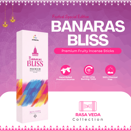 Amreeya Rasa Veda Collection – Banaras Bliss Premium Masala Incense Sticks – Pack of 2