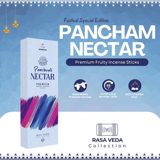 Amreeya Rasa Veda Collection – Pancham Nectar Premium Masala Incense Sticks - Pack of 2
