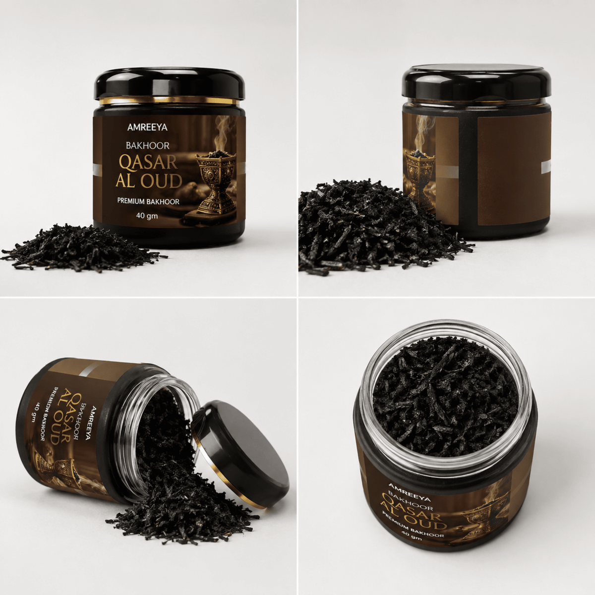 Amreeya Qasr Al Oud Premium Bakhoor Chips Luxury Oud Fragrance, Handcrafted Aromatic Bakhoor, 40g Pack