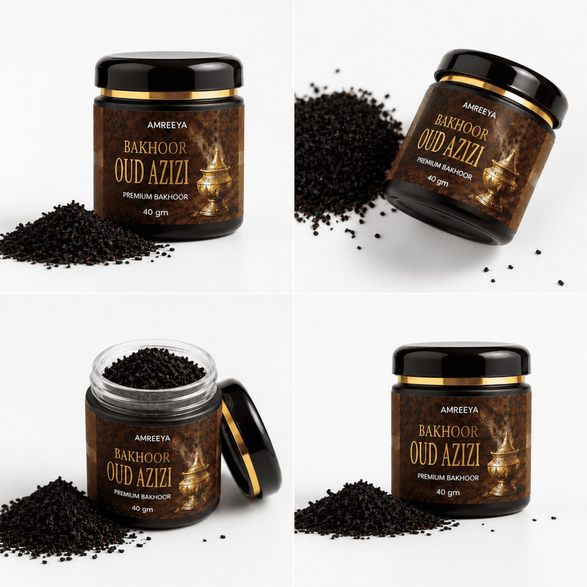 Amreeya Bakhoor Oud Azizi Premium Bakhoor Chips  Luxury Arabian Oud Fragrance, Handcrafted Aromatic Bakhoor, 40g Pack
