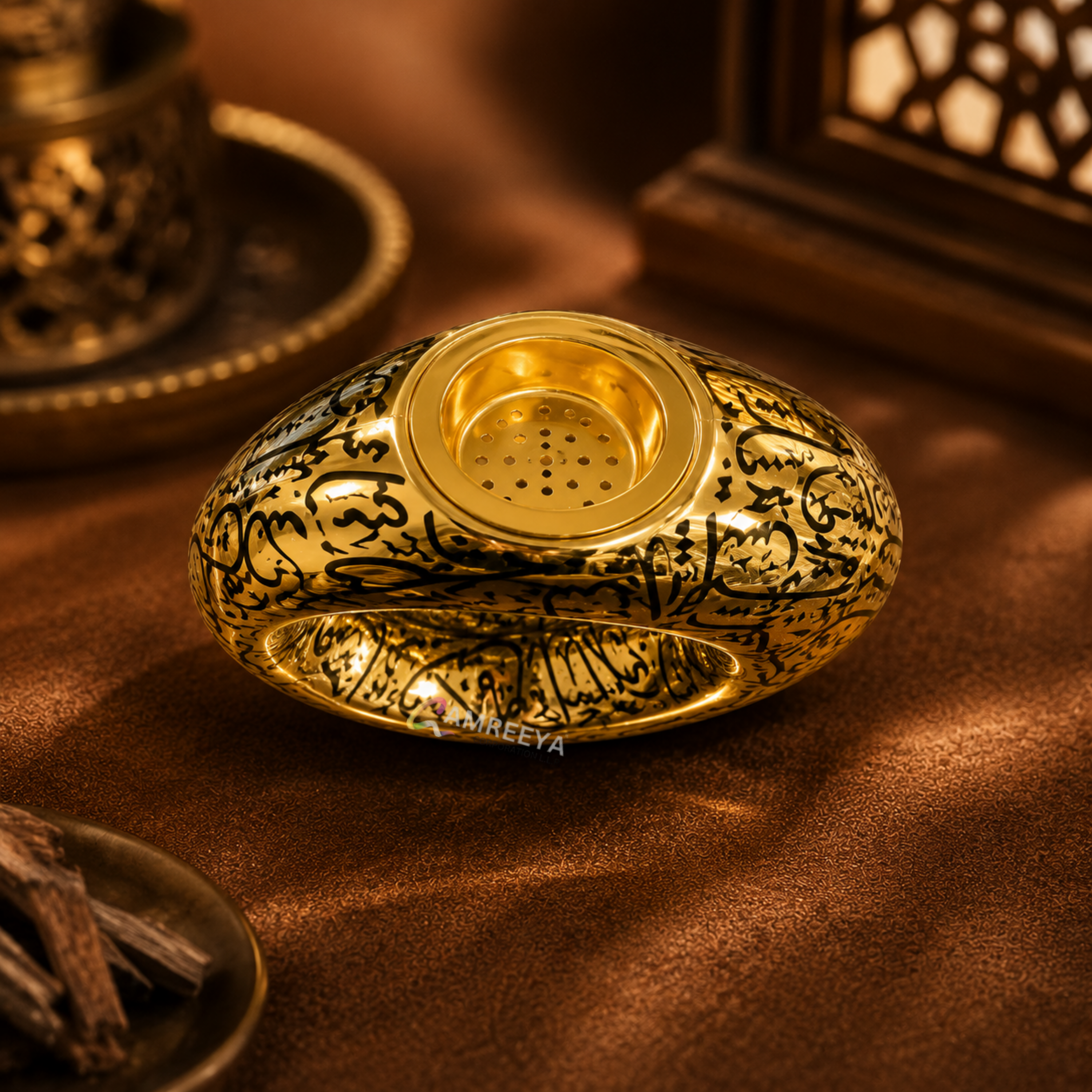 Imported Dubai Future Museum Bakhoor Burner | Premium UV Gold Plated Arabic Bakhoor Burner | Luxury Incense Burner