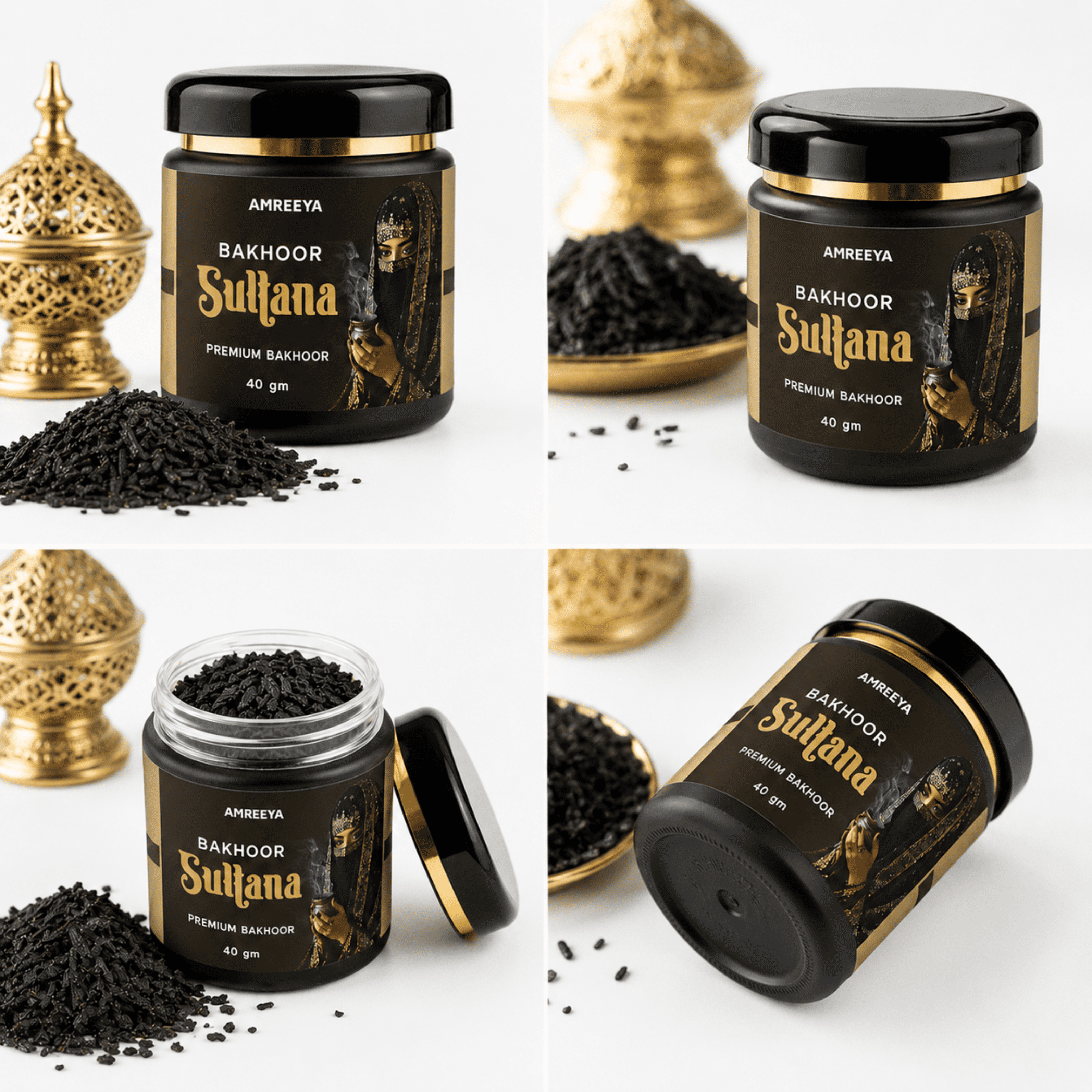 Amreeya Bakhoor Sultana Premium Bakhoor Chips Luxury Arabian Fragrance, Handcrafted Oriental Bakhoor, Premium Aromatic Chips, 40g Pack