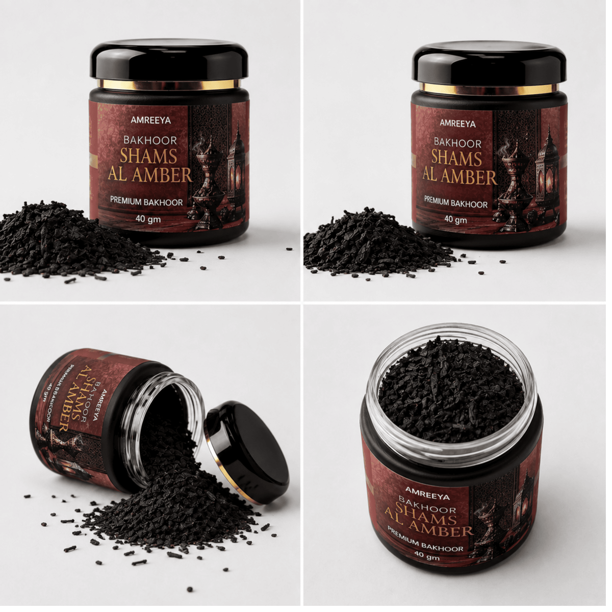 Amreeya Bakhoor Shams Al Amber Premium Bakhoor Chips  Luxury Arabian Amber Fragrance, Handcrafted Oriental Bakhoor, 40g Pack