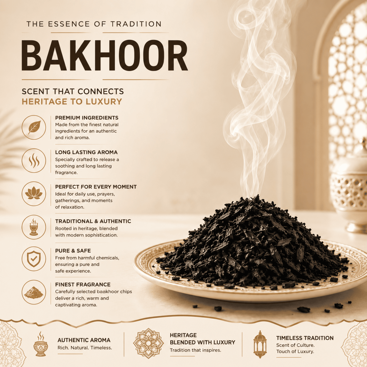 Amreeya Bakhoor Shams Al Amber Premium Bakhoor Chips  Luxury Arabian Amber Fragrance, Handcrafted Oriental Bakhoor, 40g Pack