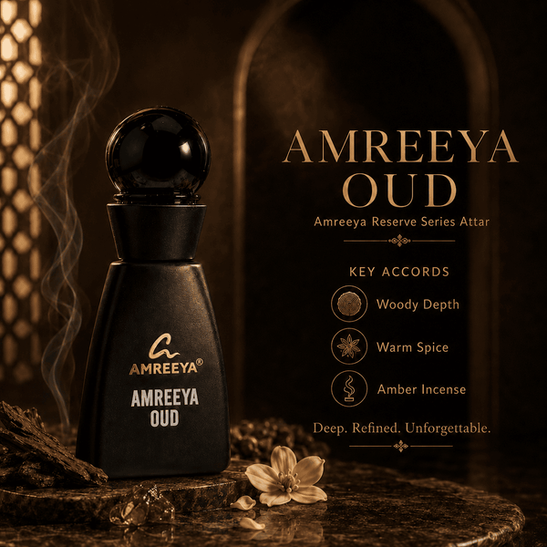 AMREEYA OUD Amreeya Black Reserve Series Attar 12ml – Premium Oud Attar | Best Attar in India | Dubai Inspired Luxury Attar