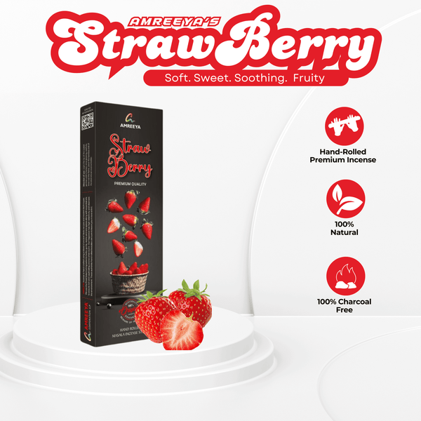 Amreeya Strawberry Premium Incense Sticks - 90 Grm