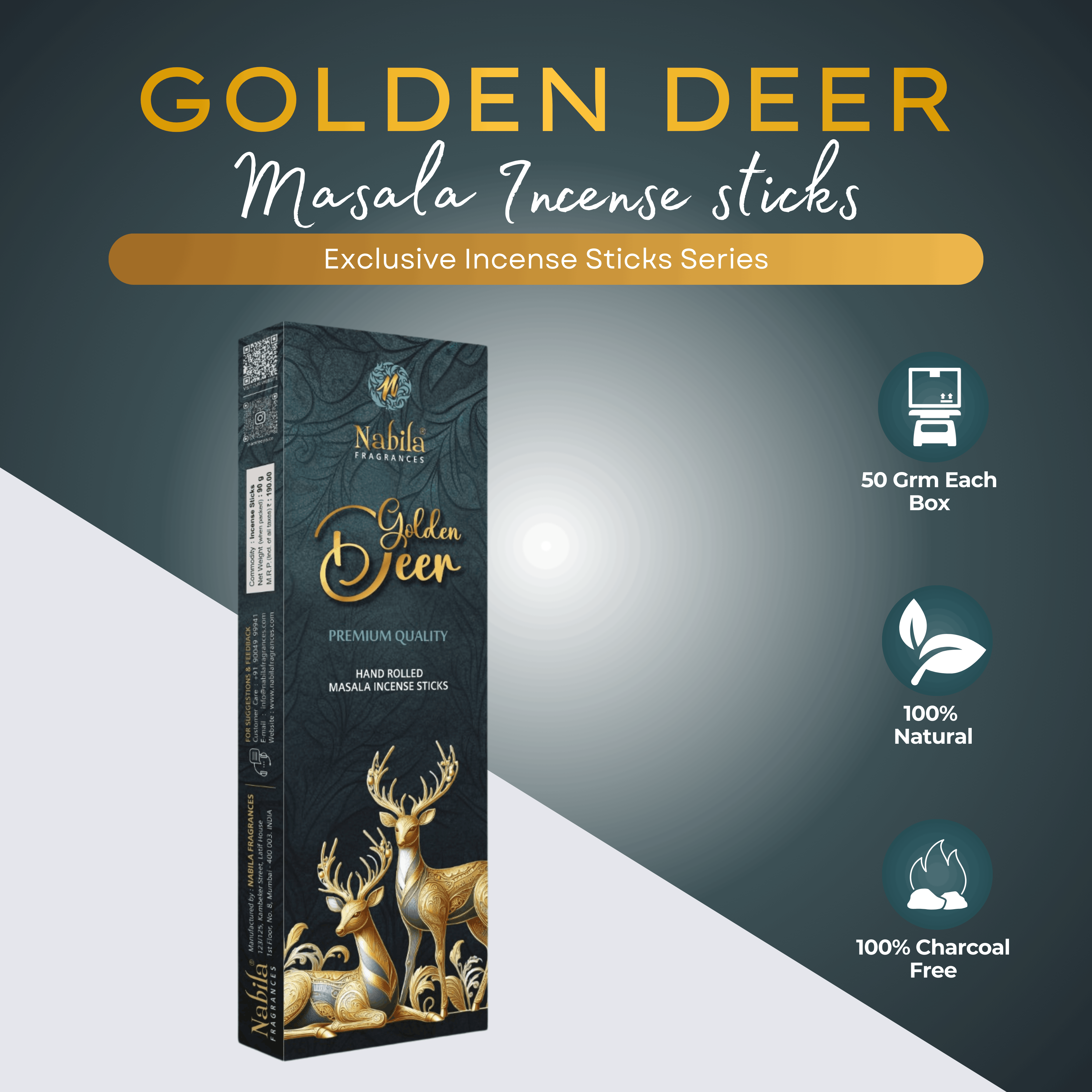 AMREEYA Royal Persona Masala Incense Sticks Premium Hand Rolled Luxury Fragrance Combo - 50 Grm/Pack - Pack of 4 + free stand