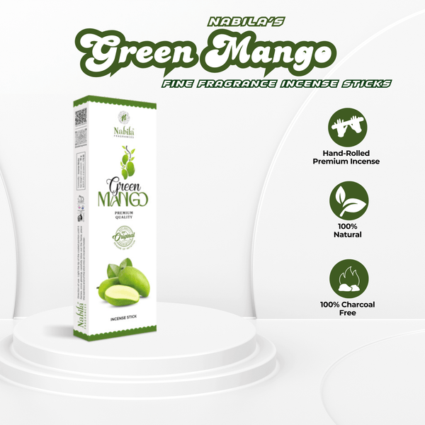 Nabila Fine Fragrance – Green Mango Premium Incense Sticks - 90 Grm - Pack of 2