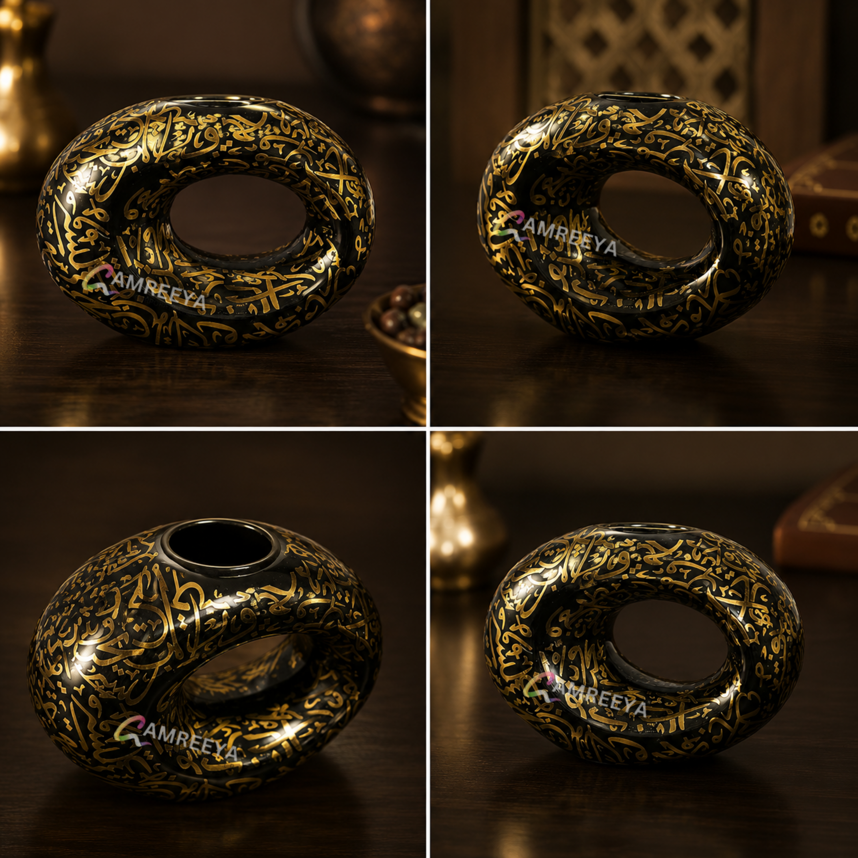 Imported Black Dubai Museum Bakhoor Burner | Luxury Ceramic Arabic Incense Burner | Premium Imported Bakhoor Burner