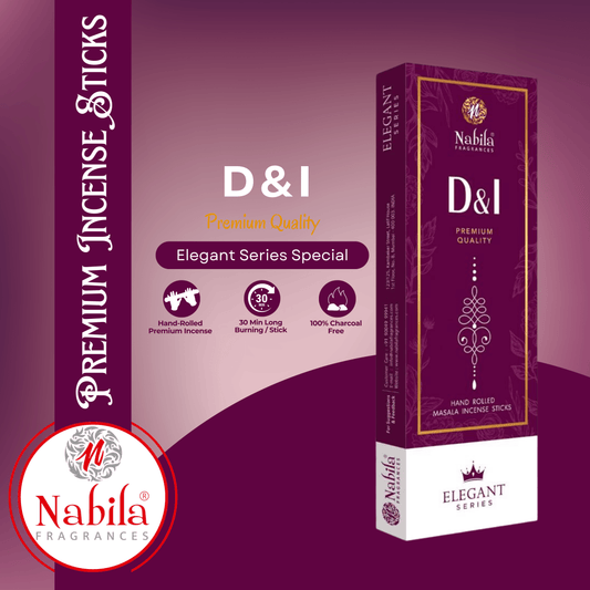 Nabila D&I – Premium Hand Rolled Incense Sticks for Divine Harmony, Inner Peace & Aromatic Elegance -50G