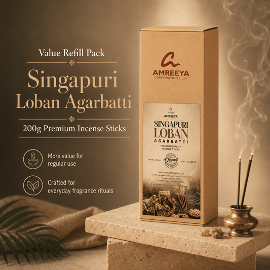 Singapuri Loban Agarbatti 200g Value Refill Pack – Premium Incense Sticks | Best Loban Agarbatti in India