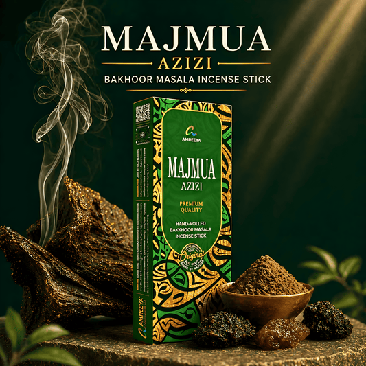 Majmua Azizi Bakhoor Masala Incense Sticks – Premium Hand Rolled Natural Charcoal Free Agarbatti - 50Grm