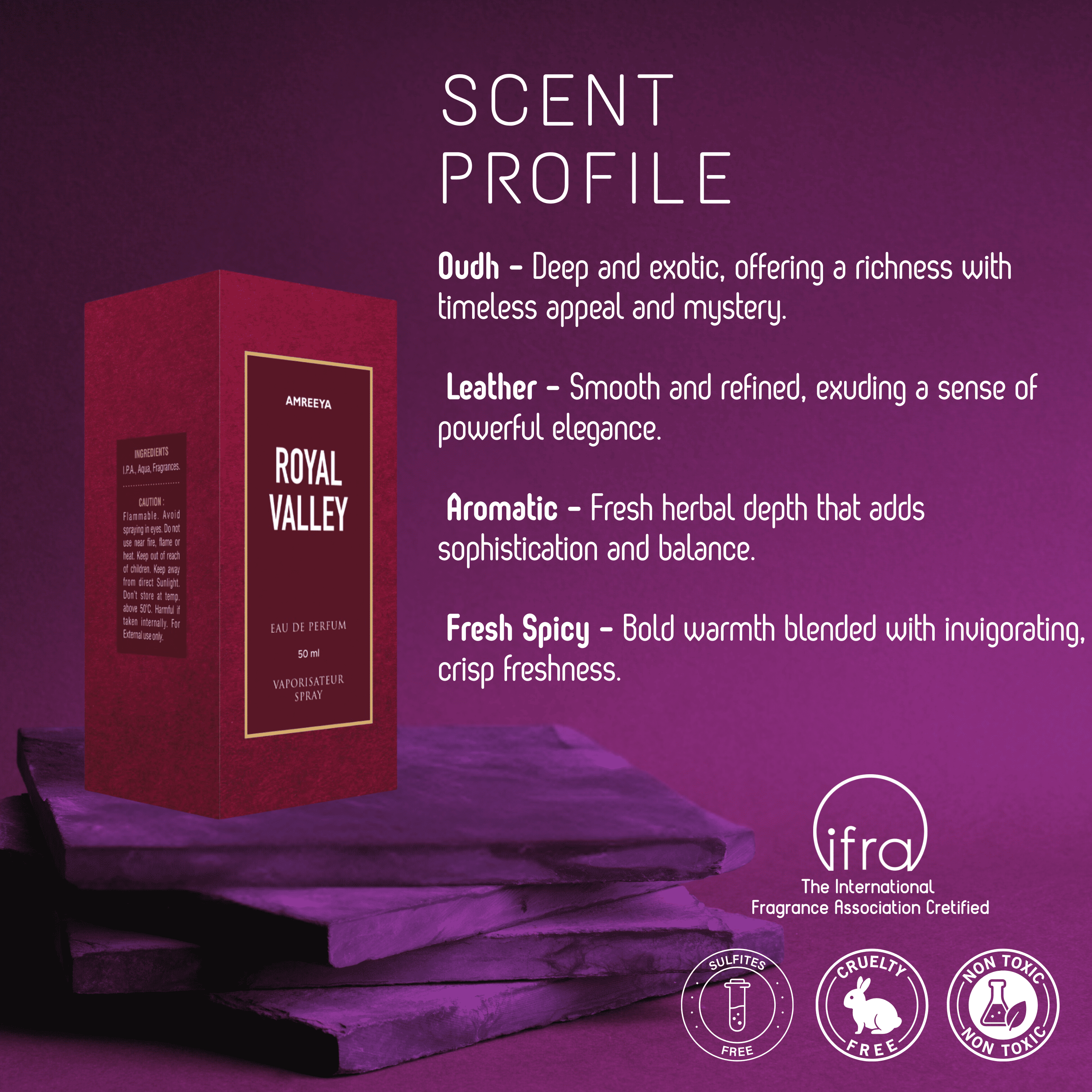 Amreeya Royal Valley – Luxury Oudh & Leather Perfume Inspired by Imperial Valley GISSA  - 50ml