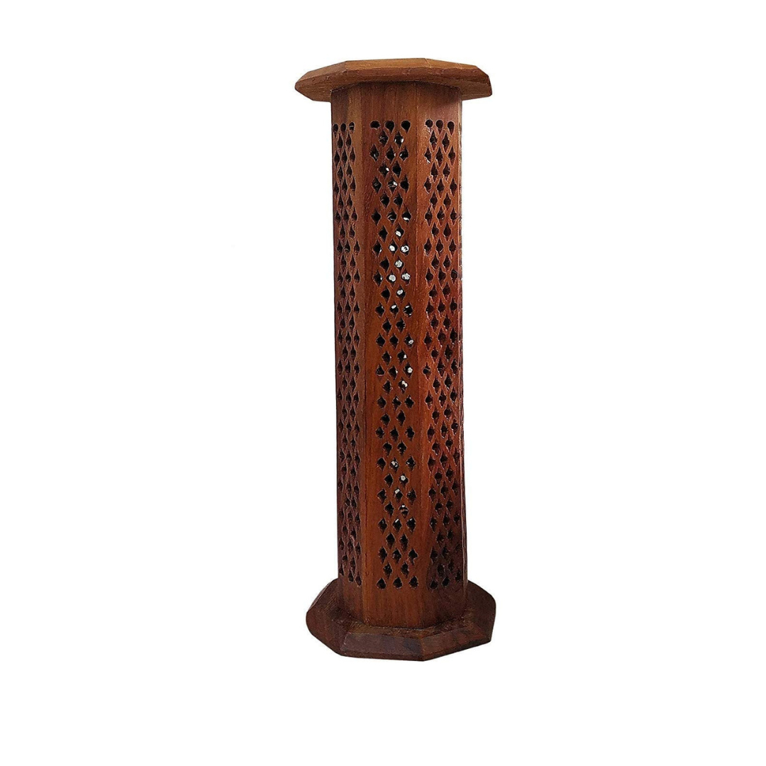 Amreeya Wooden Tower Incense Stick Holder Agarbatti Dhoop Holder.