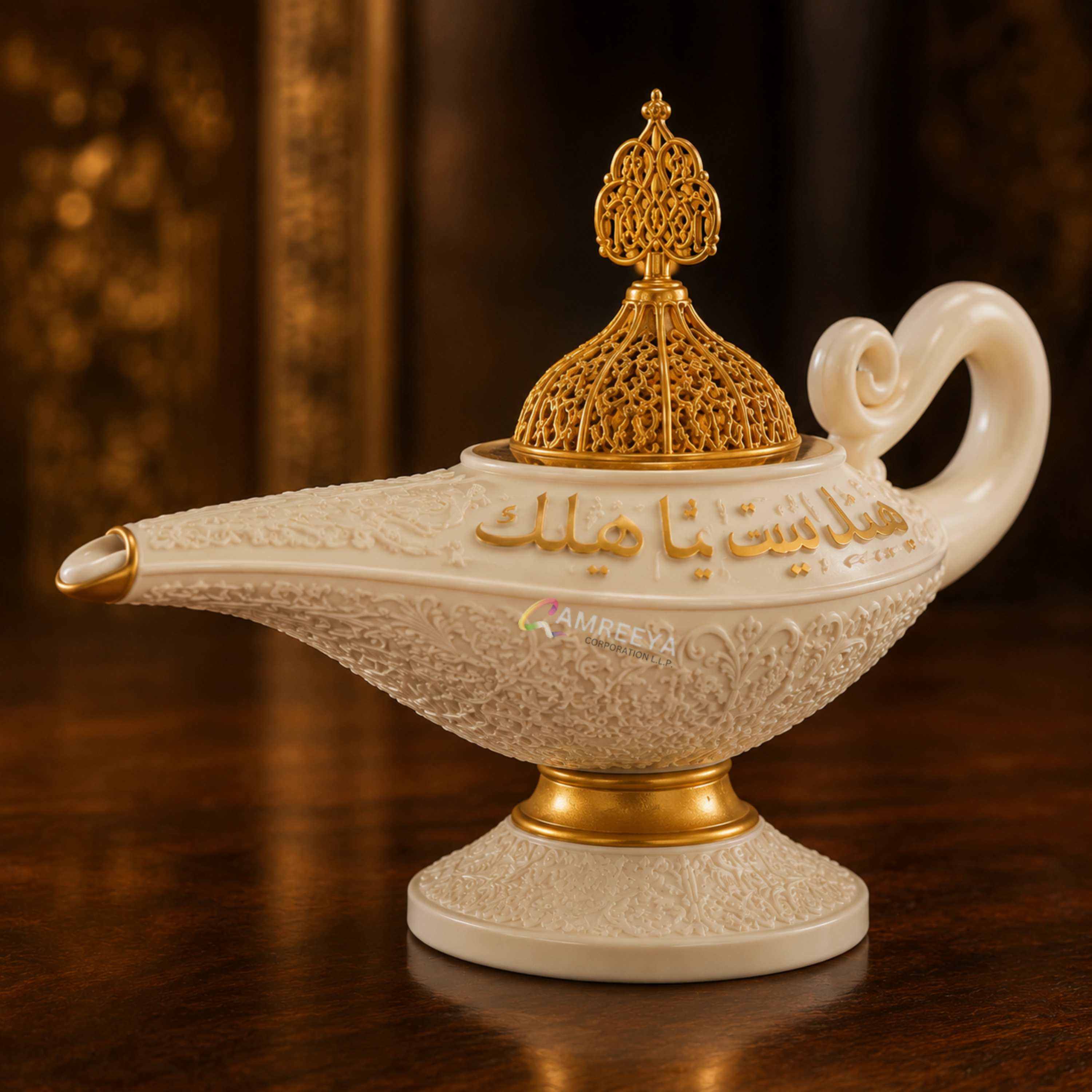 Imported White Aladdin Bakhoor Burner | Luxury Arabic Oud Burner | Premium Ceramic Incense Burner