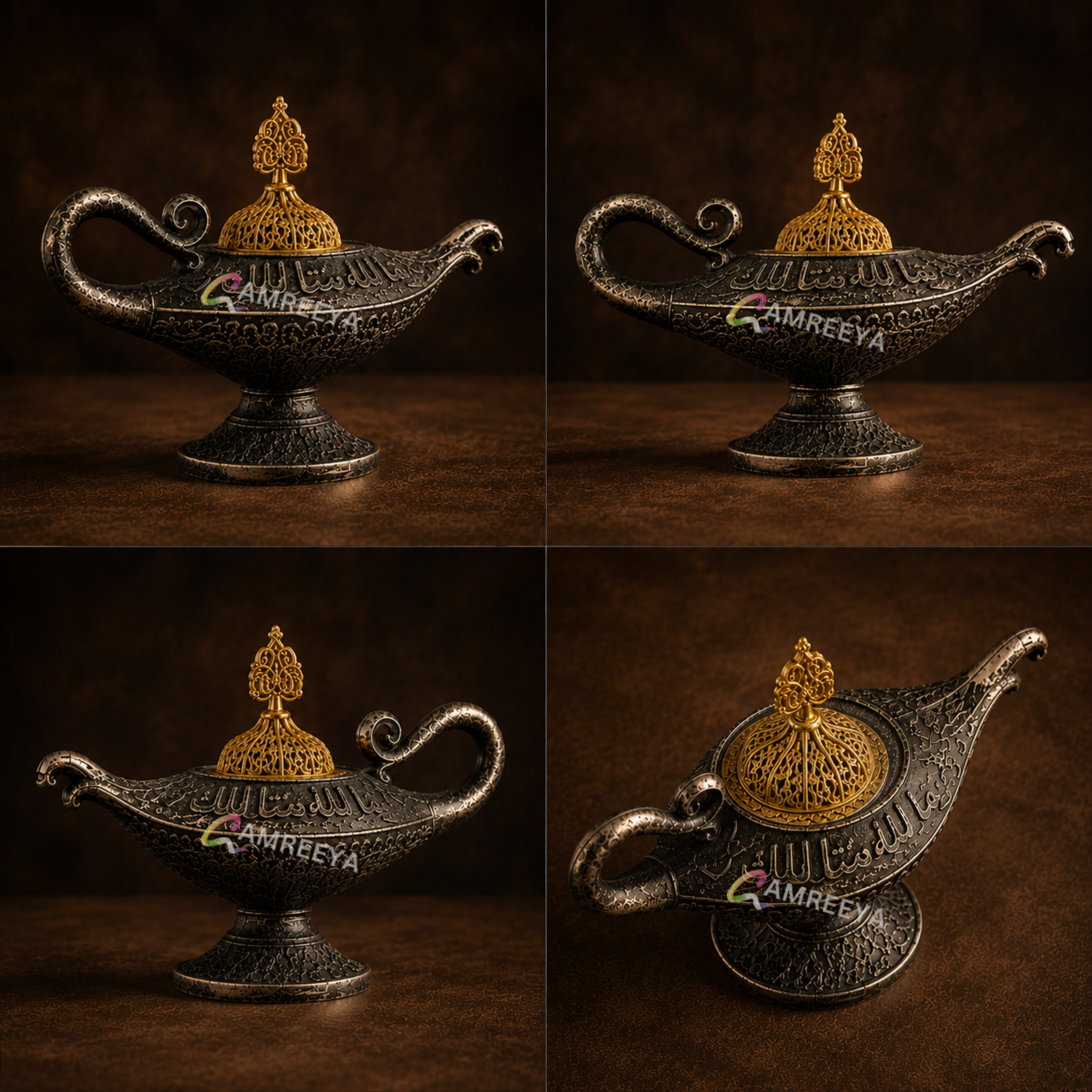 Imported Antique Silver Aladdin Bakhoor Burner | Luxury Arabic Oud Burner | Premium Incense Burner