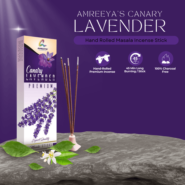 Amreeya Canary Lavender Masala  Incense Sticks - 50 Grm