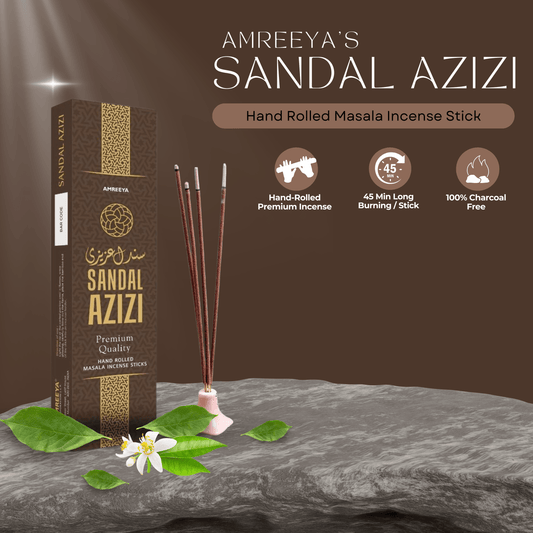 Amreeya Sandal Azizi Masala  Incense Sticks - 50 Grm
