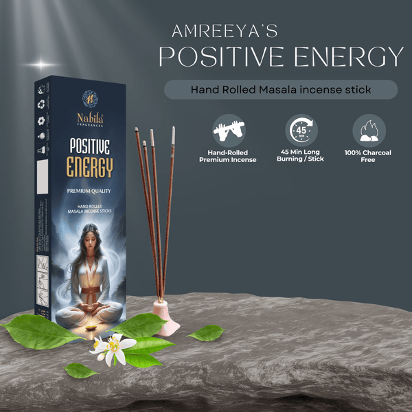 Amreeya Positive Energy Premium Hand-Rolled Masala Incense Sticks - 50 Grm  - Pack of 2