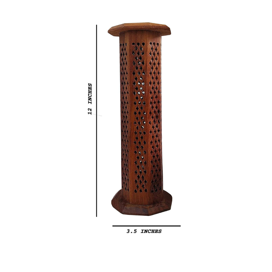 Amreeya Wooden Tower Incense Stick Holder Agarbatti Dhoop Holder.