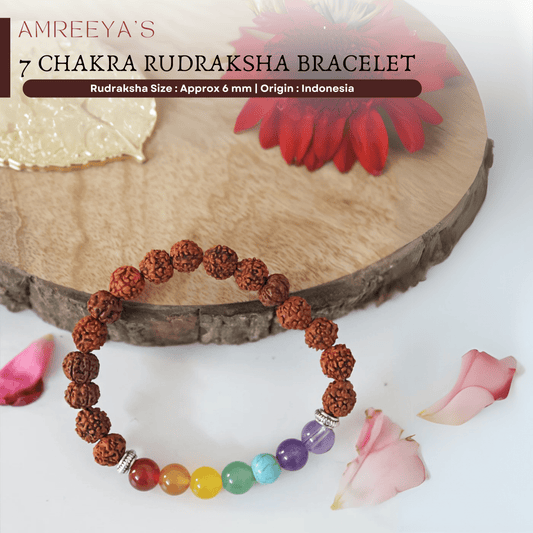 Amreeya 7 Chakra Rudraksha Bracelet  – Balance, Energy & Spiritual Harmony
