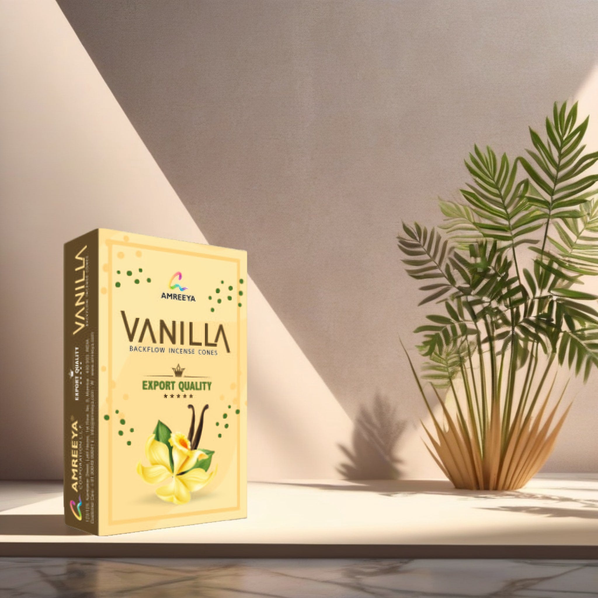 Amreeya Vanilla Bliss Backflow Incense Cones - 10 Cone Each Box.