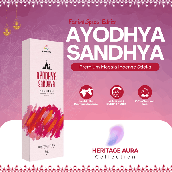 Amreeya Luxury Festival Complete Incense Pack – Premium Masala, Fine Flora, Fruity Sticks, Dhoop & Backflow Cones | Pack of 5