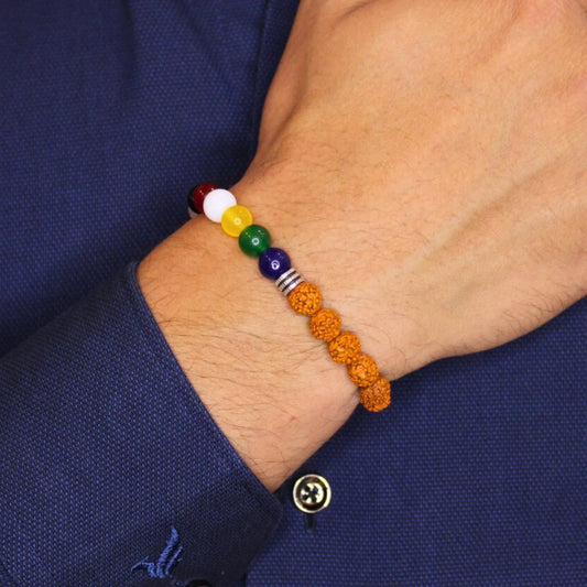 Amreeya 7 Chakra Rudraksha Bracelet  – Balance, Energy & Spiritual Harmony
