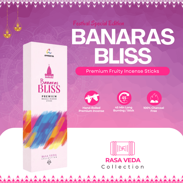 Amreeya Rasa Veda Collection – Banaras Bliss Premium Masala Incense Sticks – Pack of 2