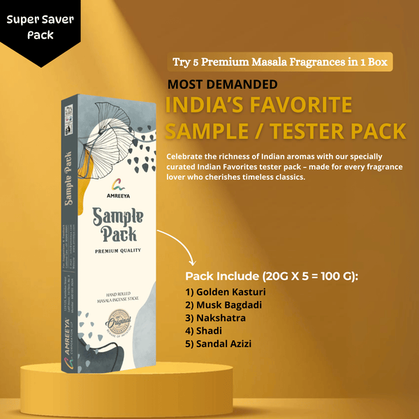 Amreeya Masala Incense Sticks – Premium Incense Sample Pack Collection - Fragrances Sample Pack