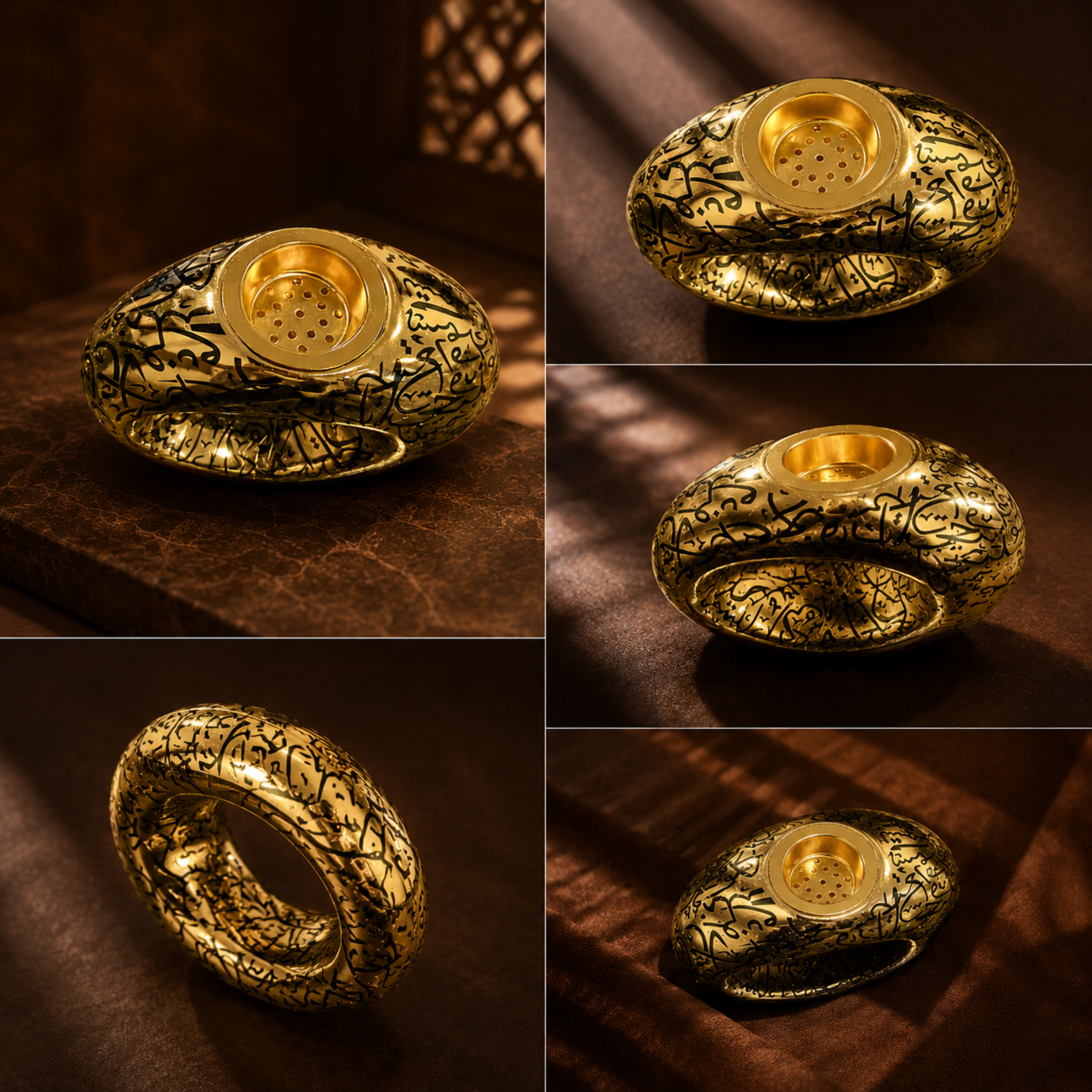 Imported Dubai Future Museum Bakhoor Burner | Premium UV Gold Plated Arabic Bakhoor Burner | Luxury Incense Burner