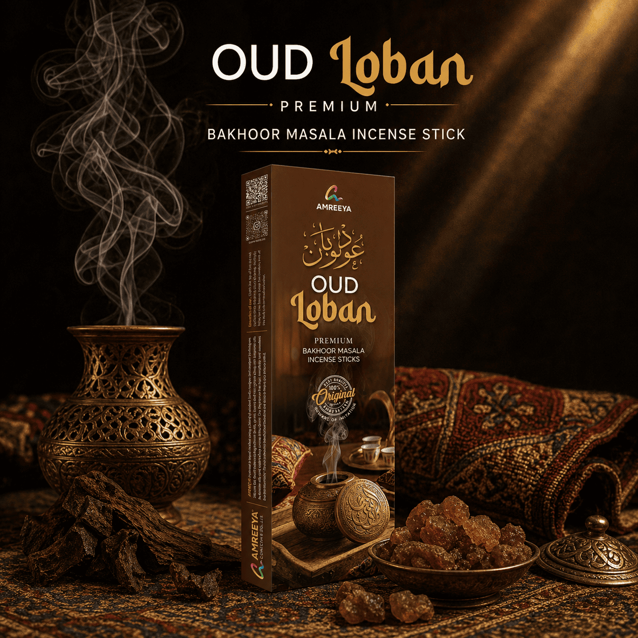 Oud Loban Bakhoor Masala Incense Sticks – Premium Resin & Oud Natural Agarbatti - 50Grm