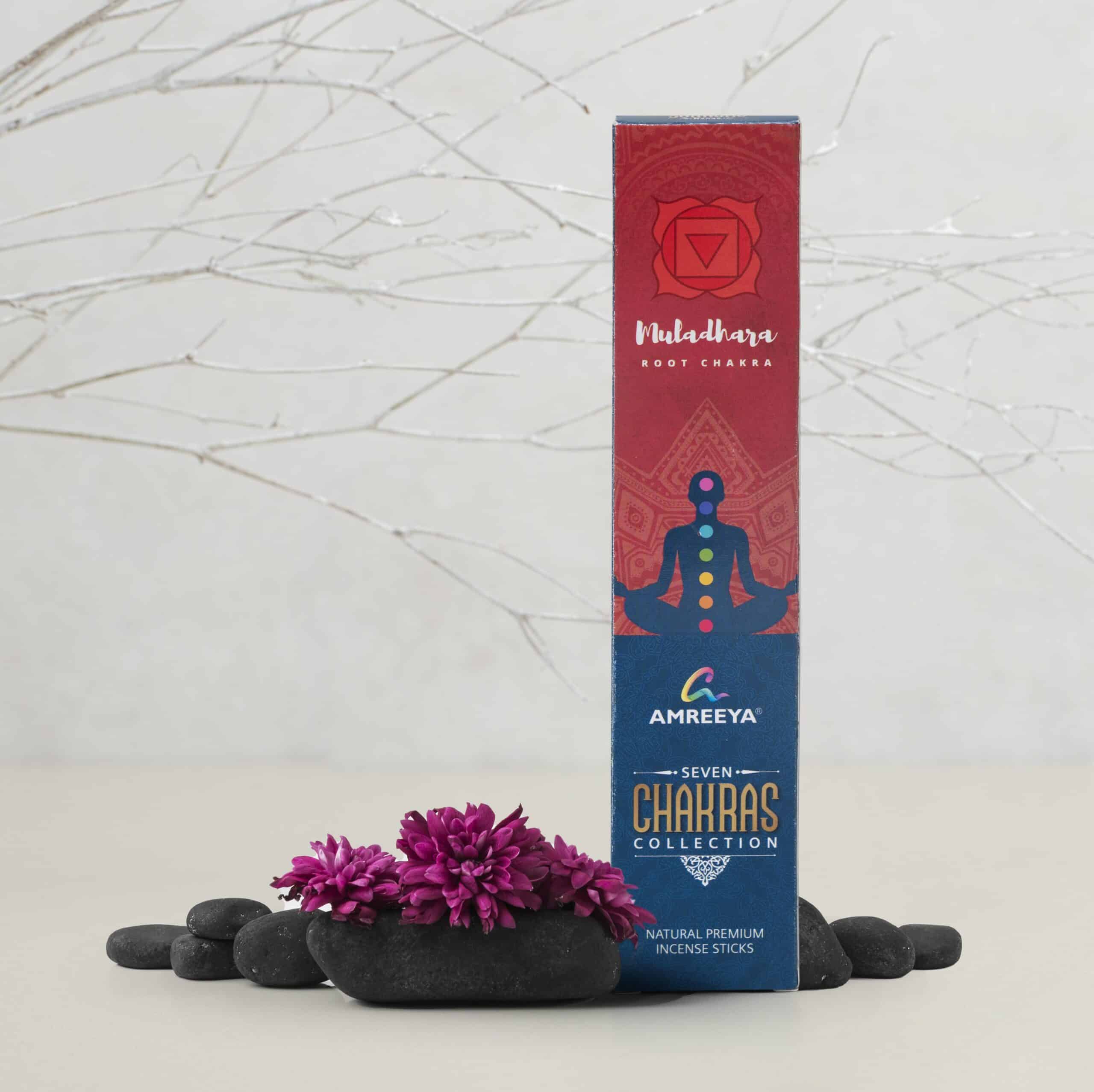 Amreeya Seven Chakras Collection Incense Sticks+ Vedic Mala Pack Of 8.