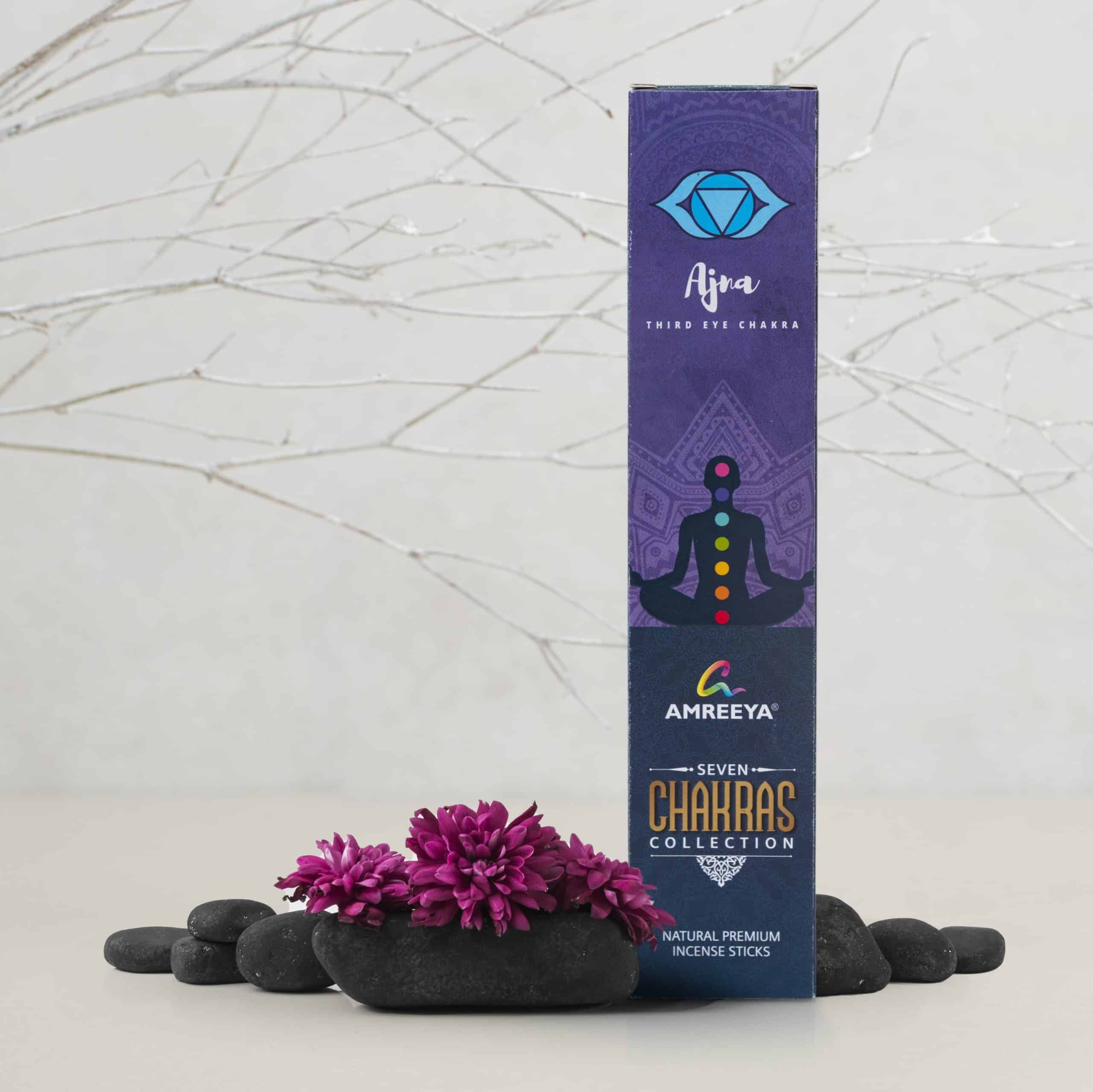 Amreeya Seven Chakras Collection Incense Sticks+ Vedic Mala Pack Of 8.