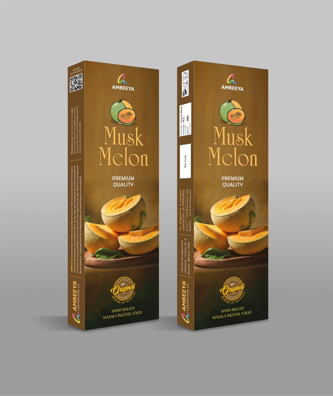 Amreeya Musk Melon Premium Incense Sticks - 90 Grm.