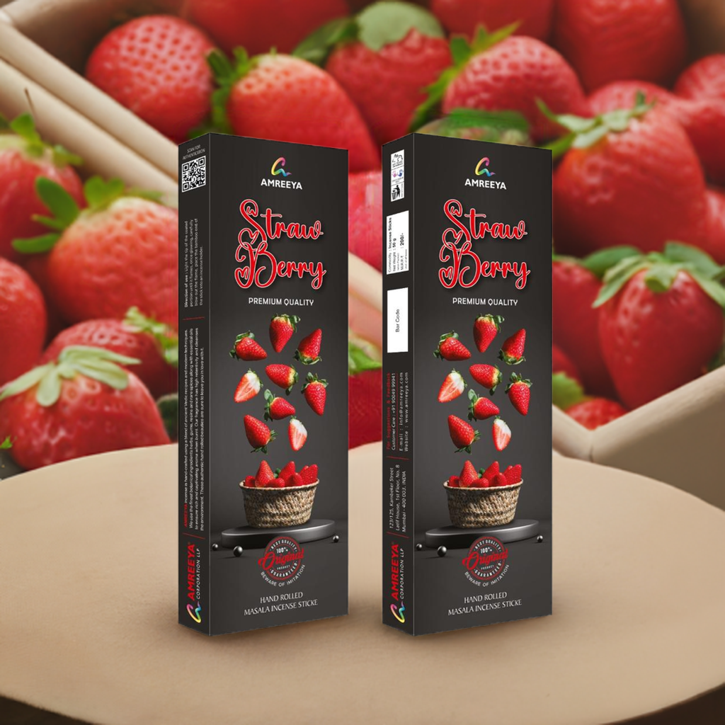 Amreeya Strawberry Premium Incense Sticks - 90 Grm.